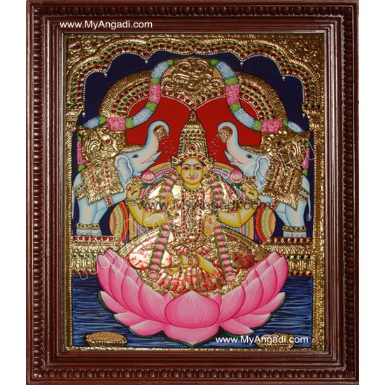 Gaja Lakshmi Tanjore Painting, Gajalakshmi Tanjore Painting