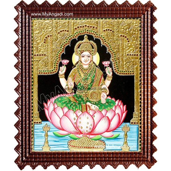 Dhana Lakshmi Tanjore Painting, Dhanalakshmi Tanjore Painting