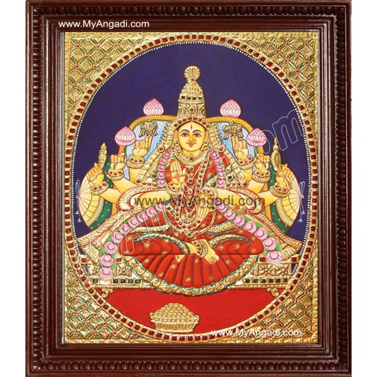 Dhana Lakshmi Tanjore Painting, Dhanalakshmi Tanjore Painting