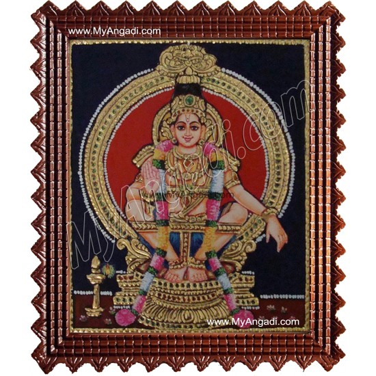 Ayyappan Tanjore Painting, Iyyappan Tanjore Painting