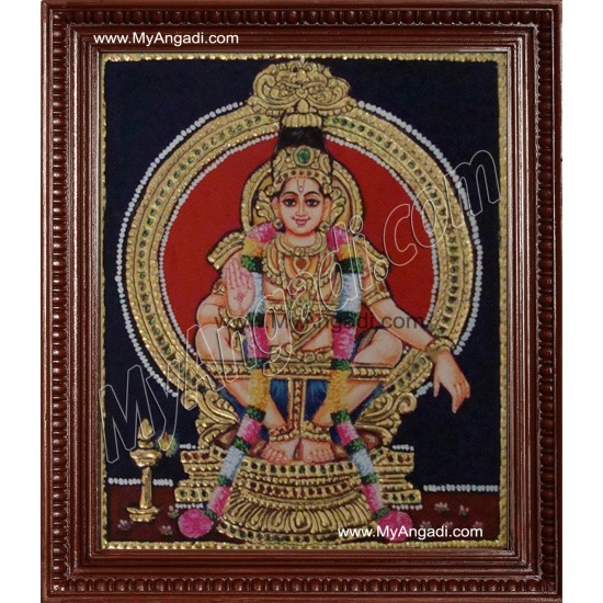 Ayyappan Tanjore Painting, Iyyappan Tanjore Painting