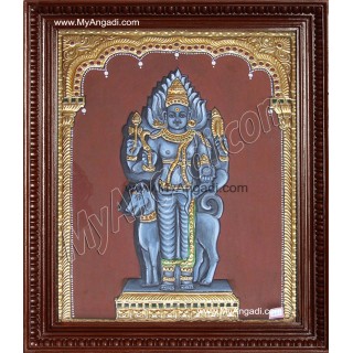 Kala Bairavar Tanjore Painting, Kalabairavar Tanjore Painting