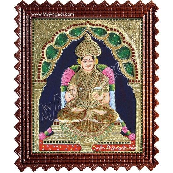 Annapoorani Frame Tanjore Painting, Traditional Annapoorani Tanjore Painting