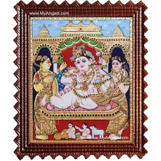 Durbar Krishna Tanjore Painting, Krishna Tanjore Painting
