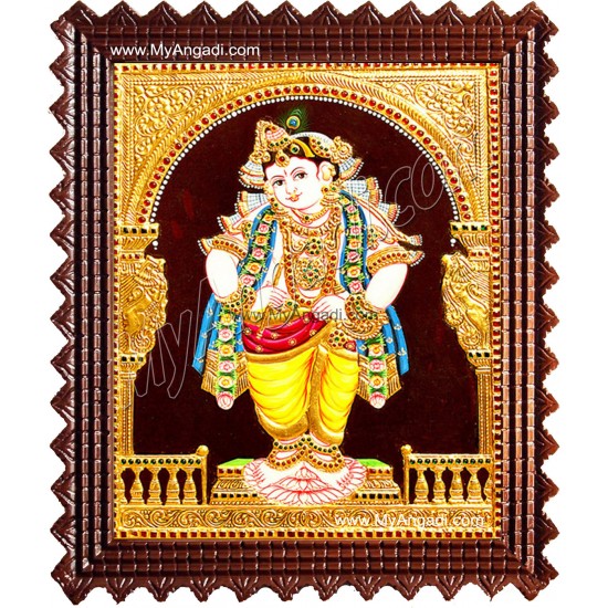 Mappilai Krishna Tanjore Painting, Krishna Tanjore Painting