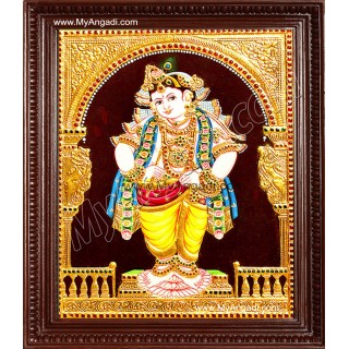 Mappilai Krishna Tanjore Painting, Krishna Tanjore Painting