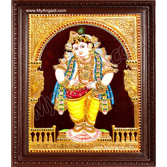 Mappilai Krishna Tanjore Painting, Krishna Tanjore Painting