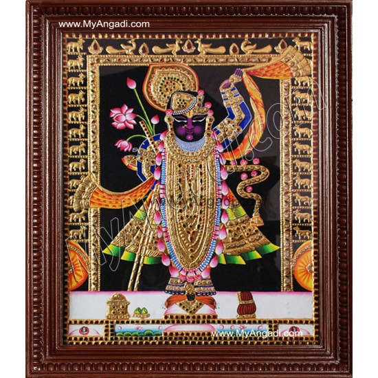 North India Krishna Tanjore Painting, Shrinathji Tanjore Painting