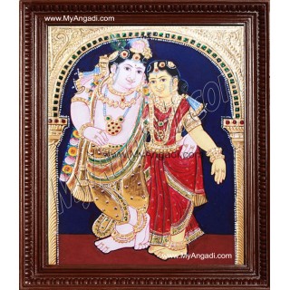 Radha Krishna Tanjore Painting, Krishna Tanjore Painting