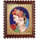 Oval Radha Krishna Tanjore Painting, Krishna Tanjore Painting
