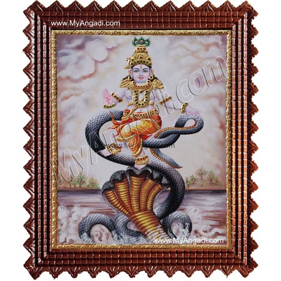 Kalinga Narthanam Krishna Tanjore Painting, Krishna Tanjore Painting