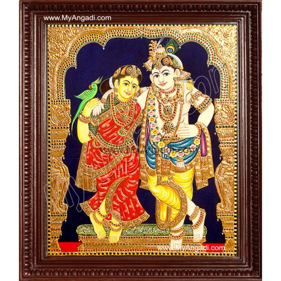 Rukmani Krishna Tanjore Painting, Krishna Tanjore Painting