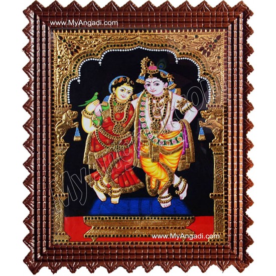 Rukmani Krishna Tanjore Painting, Krishna Tanjore Painting