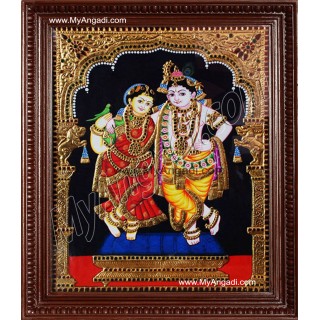 Rukmani Krishna Tanjore Painting, Krishna Tanjore Painting