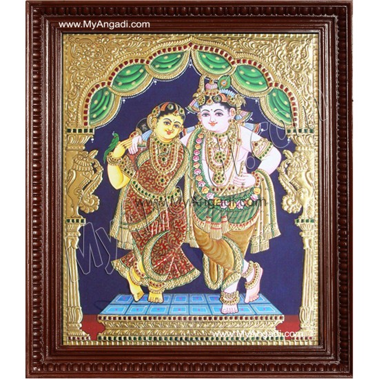 Rukmani Krishna Tanjore Painting, Krishna Tanjore Painting Rukmani Krishna Tanjore Painting, Krishna Tanjore Painting