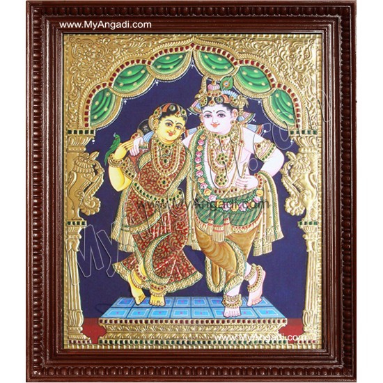 Rukmani Krishna Tanjore Painting, Krishna Tanjore Painting