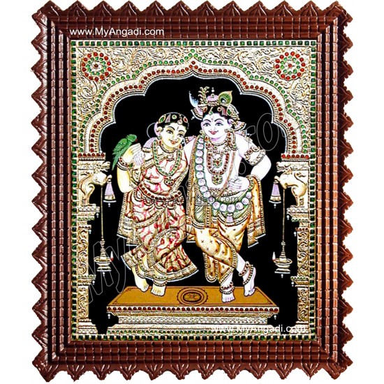 Rukmani Krishna Tanjore Painting, Krishna Tanjore Painting