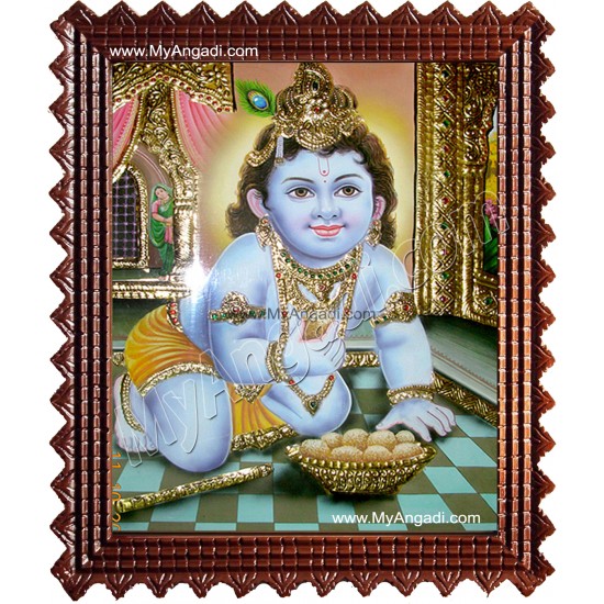 Taval Krishna Tanjore Painting, Krishna Tanjore Painting