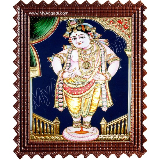 Vittoba Krishna Tanjore Painting, Krishna Tanjore Painting