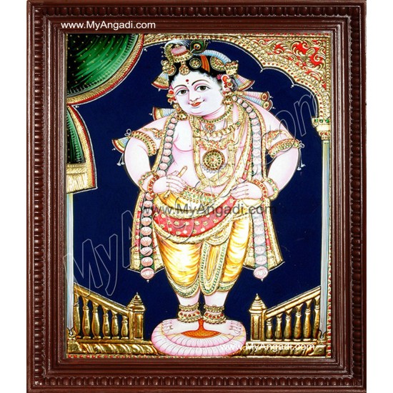 Vittoba Krishna Tanjore Painting, Krishna Tanjore Painting