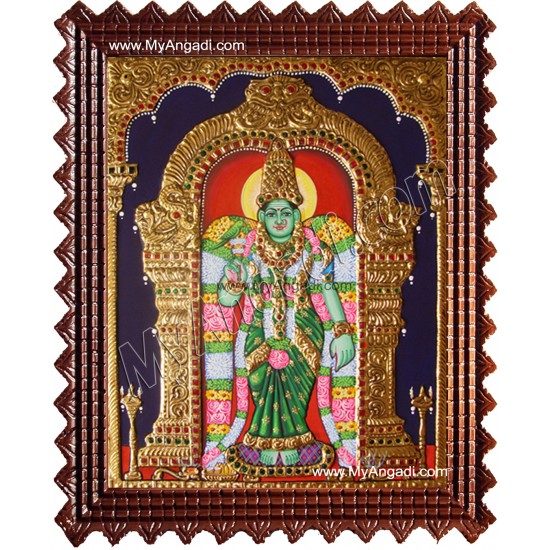 Meenakshi Tanjore Painting, Amman Tanjore Painting Meenakshi Tanjore Painting, Amman Tanjore Painting