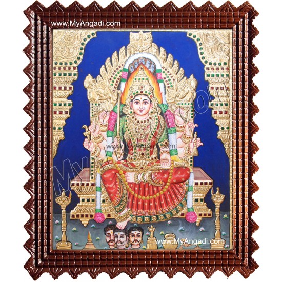 Samayapuram Mariyamman Tanjore Painting, Amman Tanjore Painting Samayapuram Mariyamman Tanjore Painting, Amman Tanjore Painting