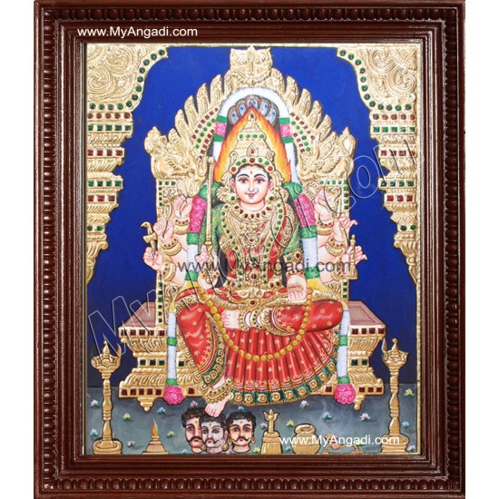 Samayapuram Mariyamman Tanjore Painting, Amman Tanjore Painting Samayapuram Mariyamman Tanjore Painting, Amman Tanjore Painting