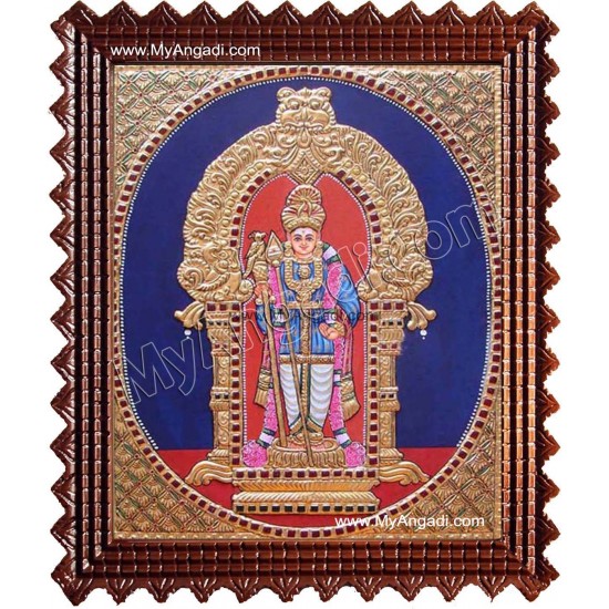 Oval Murugan Tanjore Painting, Murugar Tanjore Painting