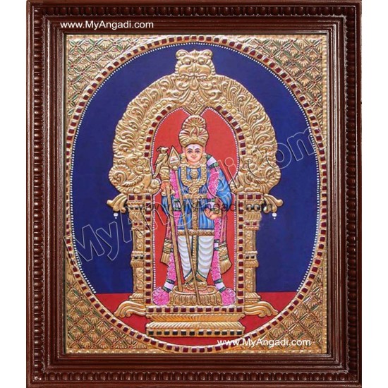 Oval Murugan Tanjore Painting, Murugar Tanjore Painting