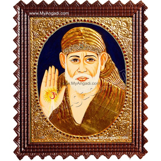 Shirdi Sai Baba Tanjore Painting, Saint Tanjore Painting