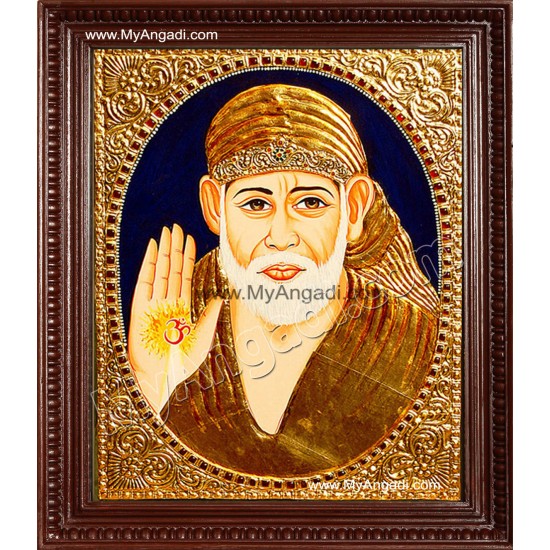 Shirdi Sai Baba Tanjore Painting, Saint Tanjore Painting