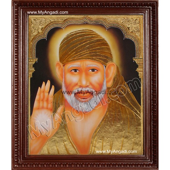 Shiridi Sai Baba Tanjore Painting, Saint Tanjore Painting