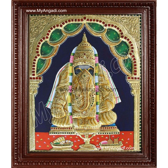 Pillaiyarpatti Ganesha Tanjore Painting, Ganesha Tanjore Painting Pillaiyarpatti Ganesha Tanjore Painting, Ganesha Tanjore Painting