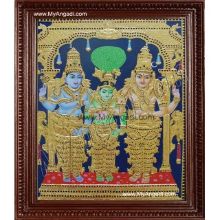 Sivan Paarvathi Thirumanam Tanjore Painting, Girija Kalyanam Tanjore Painting