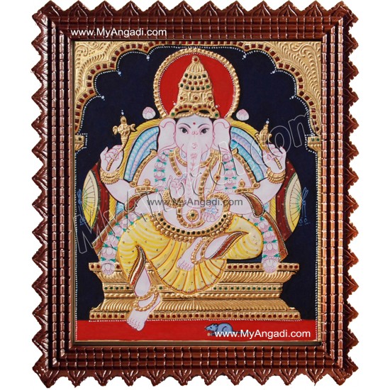 Ganesha Tanjore Painting, Ganesha Tanjore Painting