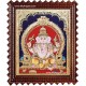 Straight Face Ganesha Tanjore Painting, Ganesha Tanjore Painting