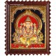 Straight Face Ganesha Tanjore Painting, Ganesha Tanjore Painting