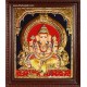 Straight Face Ganesha Tanjore Painting, Ganesha Tanjore Painting