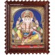 Straight Face Ganesha Tanjore Painting, Ganesha Tanjore Painting