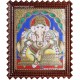 Straight Face Ganesha Tanjore Painting, Ganesha Tanjore Painting