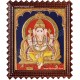 Straight Face Ganesha Tanjore Painting, Ganesha Tanjore Painting