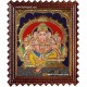 Straight Face Ganesha Tanjore Painting, Ganesha Tanjore Painting