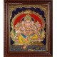 Straight Face Ganesha Tanjore Painting, Ganesha Tanjore Painting