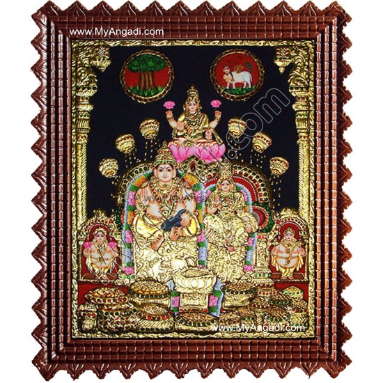 Kubera Lakshmi Tanjore Painting, Lakshmi Tanjore Painting