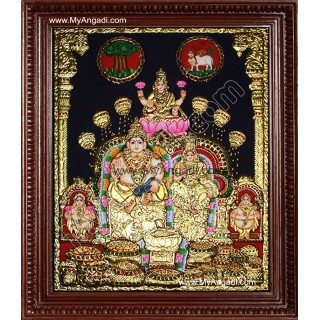 Kubera Lakshmi Tanjore Painting, Lakshmi Tanjore Painting