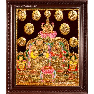 Kubera Lakshmi Tanjore Painting, Lakshmi Tanjore Painting