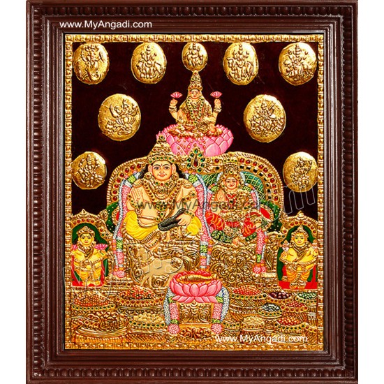 Kubera Lakshmi Tanjore Painting, Lakshmi Tanjore Painting