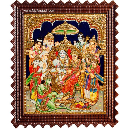 Ramar Pattabishekam Tanjore Painting, Ramar Tanjore Painting Ramar Pattabishekam Tanjore Painting, Ramar Tanjore Painting