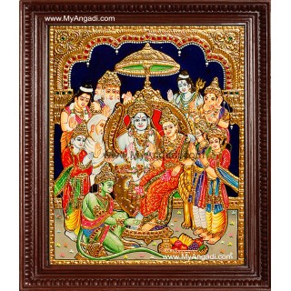 Ramar Pattabishekam Tanjore Painting, Ramar Tanjore Painting