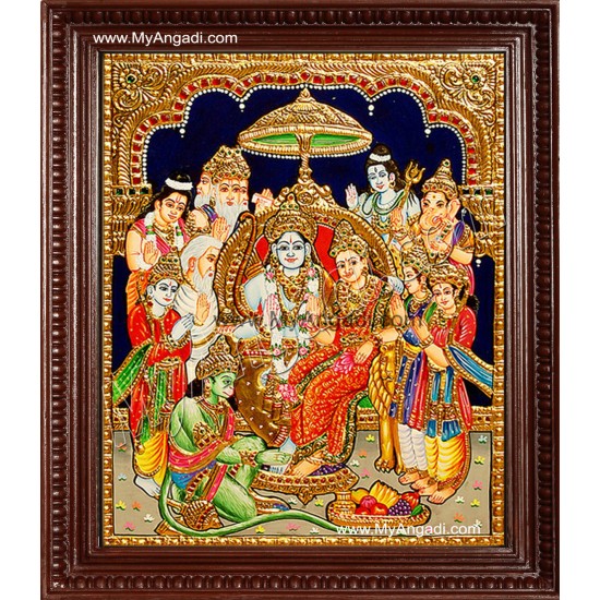 Ramar Pattabishekam Tanjore Painting, Ramar Tanjore Painting Ramar Pattabishekam Tanjore Painting, Ramar Tanjore Painting